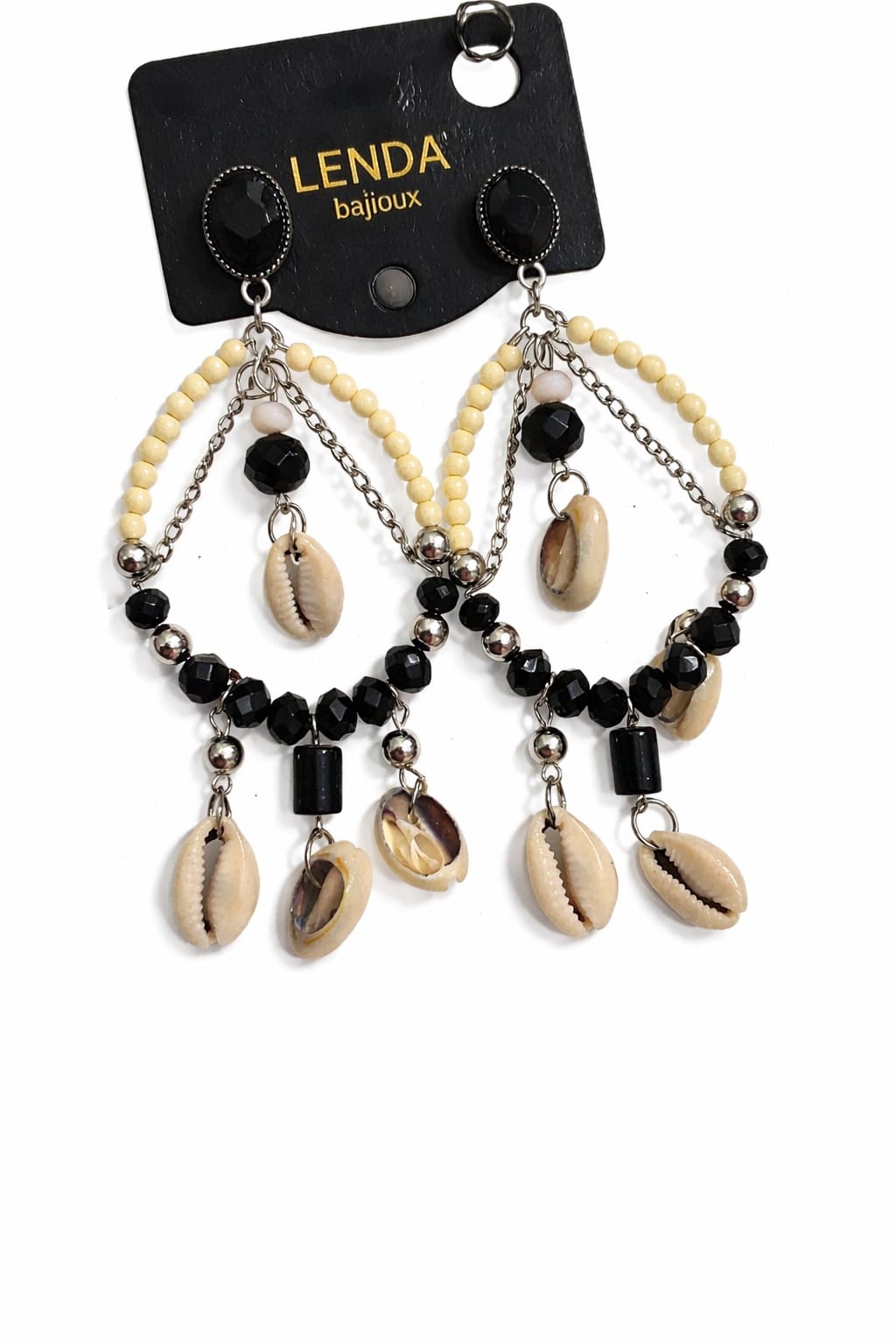 Beaded Shell Earrings (Boho Style)